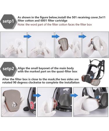 Wytcyic Reusable Full Face Respirator Gas Cover Organic Vapor Mask and Anti-fog Dust-proof Face Cover for Painting Mechanical Polishing Logging Welding and Other Work Protection - Buy Online on GoSupps.com