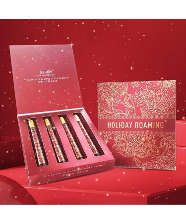 Christmas Gifts for Women Perfume Sampler for Women 4pc Perfumes for Women and Men Fragrance Sets Floral Perfume Samplers for Travel - Birthday Gifts for Women Gifts for Mom 1.01 Fl Oz (Pack of 1) Red