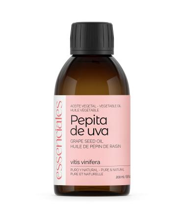 Essenciales Essenciales - Organic Grape Seed Oil 100% Pure and Certified Organic 200ml | Vitis Vinifera Vegetable Oil First Cold Press