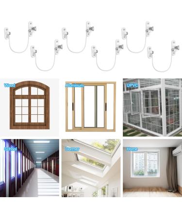 6 Pcs Window Restrictor Locks for Kids Window Restrictors UPVC Baby Security Window Locks with Screws Keys for Baby Child Children Safety Window Locks Door Locks for Home Public School and Commercial 6pcsWhite - Buy Online on GoSupps.com
