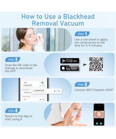 Blackhead Remover Vacuum Black Head Extractions Tool with Camerafor USB Interface Type Pore Vacuum Men and Women Pore Cleaner 6 Suction Heads & 3 Adjustment Modes - Buy Online on GoSupps.com
