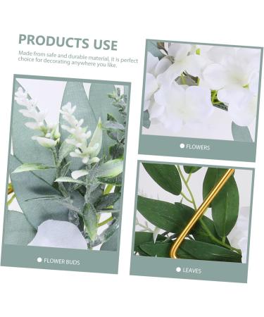 COOLHIYA Greenery Garland Wrought Iron gate Hanging Wreath Flowers Decoration Artificial Flower Garland Nordic Decor Door White 20x20cm - Buy Online on GoSupps.com