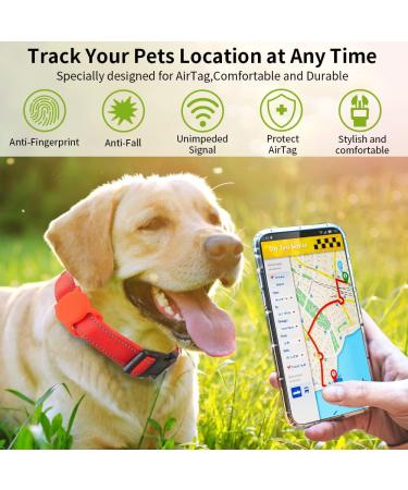 AirTag Dog Collar for Small Medium Large Dogs - Red Neoprene Padded Cat Collar with Silicone Holder - Small Size 9''-16'' Neck - Buy Online on GoSupps.com