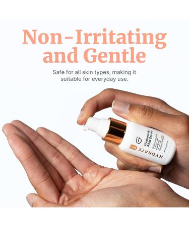 Groomie Hyaluronic Acid Serum for Face - Anti-Aging Facial Serum Helps Reduce Wrinkles & Fine Lines - Hydrating & Rejuvenating Skin Care for Plump Smooth & Supple Skin - Non-Irritating Formula - Buy Online on GoSupps.com