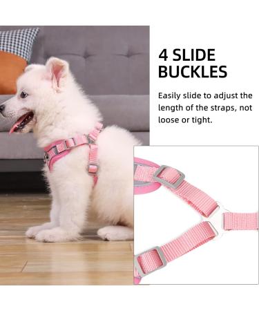 Rennaio No Pull Dog Harness & Leash Set - Adjustable & Ultra Breathable Padded Chest for Small/Medium Dogs - Pink M - Buy Online on GoSupps.com