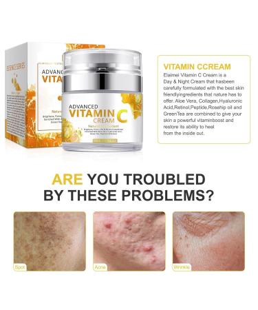 Shop Vitamin C Cream - Anti-Aging Face Moisturizer with Hyaluronic Acid & Niacinamide for Wrinkle Reduction | International Shipping - Buy Online on GoSupps.com