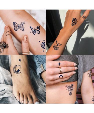 Ooopsiun Realistic Butterfly Rose Temporary Tattoos for Women - Waterproof, Lasts 1-2 Weeks | Body Art Stickers | Semi-Permanent - Buy Online on GoSupps.com