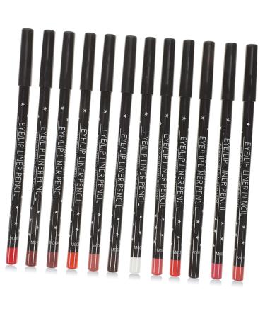 LALAFINA 12 Pcs Pencil Matte Lip Liner Set Long lasting Nude Lip Liner Matte Smudge Proof Lip Pencil Matte Lip Liner Pencil Make Up Lipliner Pencil Set for Women 1 count (Pack of 1) As Shown