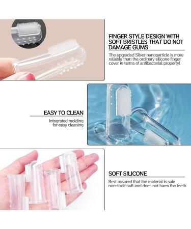 12pcs Soft Silicone Dog Finger Toothbrush Cleaning Finger Toothbrush Dog for Home Travel Small Large Dogs Cats Other Pets Gum Tooth Transparent - Buy Online on GoSupps.com