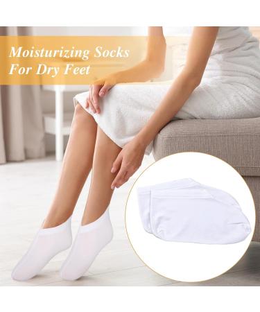 3 Pairs Moisturising Socks Cotton Socks for Moisturising Overnight Breathable Foot Moisturiser Socks White Soft Cotton Foot Cream Socks for Women Dry Cracked Feet - Buy Online on GoSupps.com