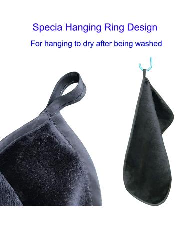 Reusable Makeup Remover Cloth (5 Pack) - Microfiber Face Towel for All Skin Types - Removes Makeup with Just Water - 7.5x15 Inch Black Towels - Buy Online on GoSupps.com