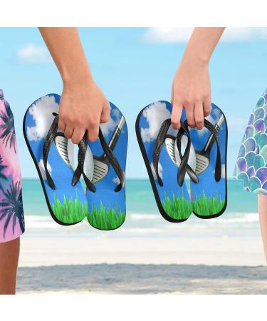 Mnsruu Golf Ball Tee Green Leaves Flip Flops | XL Sandals for Men & Women | Comfortable Travel & Spa Slippers - Buy Online on GoSupps.com
