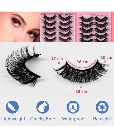 KOKAY False Eyelashes Fluffy Russian Strip Lashes 10 Pairs Natural Curly Fake Mink Lashes 3D Effect Lightweight Sweat-proof Reusable Eye Lashes for Every Type of Face Gift for Her (A-18MM) - Buy Online on GoSupps.com