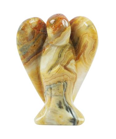 Lovionus89 Naturally Crazy Achache Guardian Angel Statue Hand carved stone healing crystal bag figures decoration 5cm 50mm crazy agate