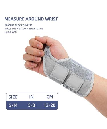 Wrist Brace for Carpal Tunnel (Right Hand) - Adjustable Night Sleep Support Splint for Men & Women | Cushioned Relief for Tendonitis & Arthritis Pain - M/S Gray - Buy Online on GoSupps.com
