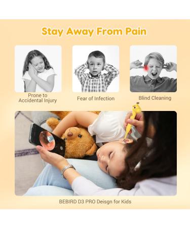BEBIRDPRO D3 PRO Yellow Ear Wax Removal Tool with 1080p HD Camera - iOS Android Compatible - Includes Electric Toothbrush - Buy Online on GoSupps.com