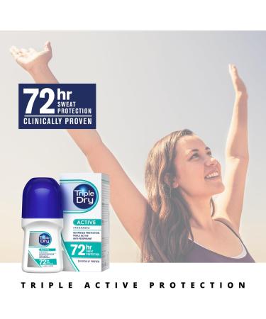 Triple Dry Women Active Fragrance Anti-Perspirant Roll On 50ml - 72-Hour Protection - Fights Odour - Clinically Proven - Female Roll On - Buy Online on GoSupps.com