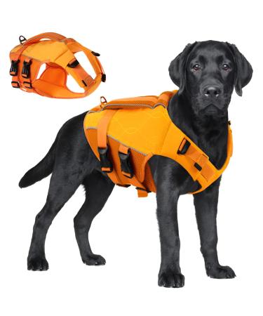 Asenku Dogs Wowers for Small Medium Large Dogs adjustable & ripstop Dog chimney with handle and reflective for boating swimming surfing l orange