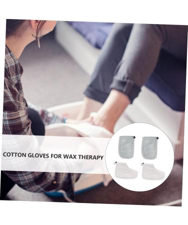 2paires Cire Et Accessoires De Th rapie Paraffine Pour Bain De Cire Avec Moufle De Th rapie Paraffine 28x20cm gris - Buy Online on GoSupps.com