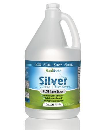 NutriNoche Colloidal Silver Mineral Liquid Supplement - Daily Immune System Support - Colloidal Nano Silver 30 PPM (Gallon Size) 128 Fl Oz (Pack of 1)