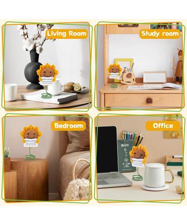 ZWJZMC Mini Funny Positive Sunflower Cute Knitted Sunflower with Positive Card Creative Wool Crochet Inspirational Cheer Up Birthday Bridesmaid Proposal Gifts for Wife Mom Grandma Girlfriends - Buy Online on GoSupps.com