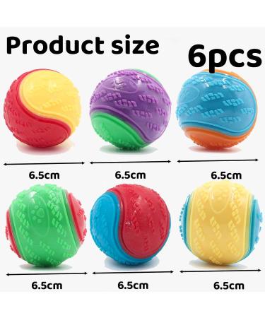 Squeaky Dog Ball Toy Set for Teeth Cleaning and Interactive Pet Training - 6Pcs - Buy Online on GoSupps.com
