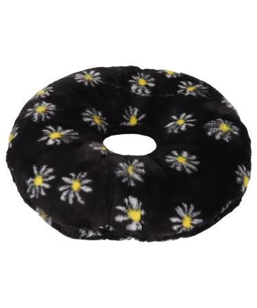 Side Sleeping Donut Cushion Ear Piercing Pillow Breathable Elastic with Hole for Ear Ache(Black Yellow)
