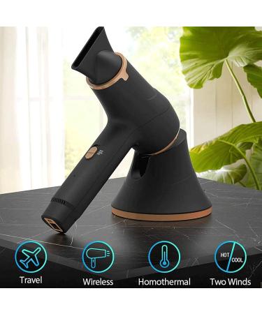 Cordless Hair Dryers with Charging Base Portable Travel Hairdryer Hot/Cold Wind Wireless Hair Dryer Fast Charge 5000mAh Rechargeable Battery - Buy Online on GoSupps.com