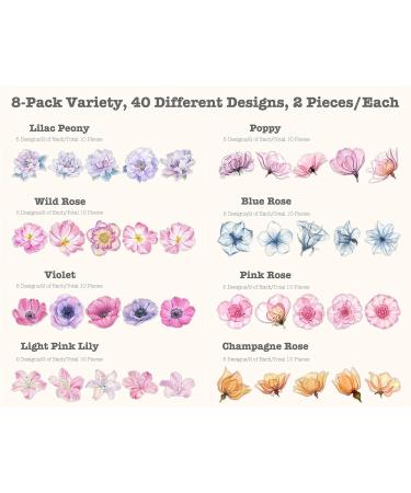 LakoArt 80-Piece Large Transparent Waterproof Flower Stickers Set - Decorative Floral Vinyl Decals for Planner, Scrapbook, Aesthetic Room Decor - Ideal for Bullet Journals, Collage & More - Buy Online on GoSupps.com