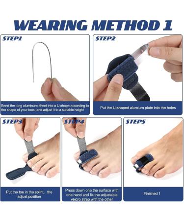 Buy Hammer Toe Corrector for Men & Women | 4-Piece Toe Straightener Set | Practical Support & Wraps for Curled & Broken Toes (Blue - Buy Online on GoSupps.com