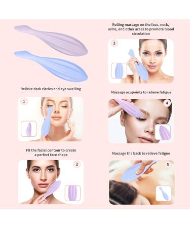 Facial Massage Roller - Silicone Face & Eye Lifting Tool for Skincare | Multi-Functional Beauty Massage Tool for Women (Purple - Buy Online on GoSupps.com