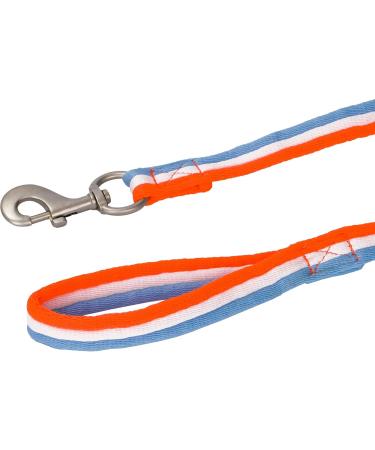 Shop 8m Equestrian Lunging Line - Soft Nylon Tug Line with Hand Loop & Carabiners | Orange/White/Turquoise - Buy Online on GoSupps.com