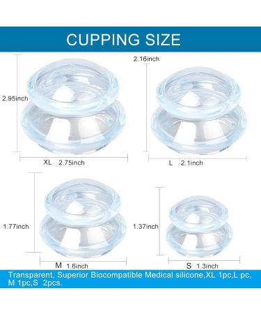 Cupping Glass Silicone Therapy Set - 5pcs Anti-Aging & Anti-Cellulite Massage Cups for Face & Body | International Shipping Available - Buy Online on GoSupps.com