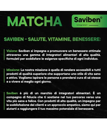  Saviben Japanese Matcha Green Tea Supplement 180 Capsules for Keto Diet Ultra Powerful Natural Slimming Matcha Tea Antioxidant Energy - Buy Online on GoSupps.com