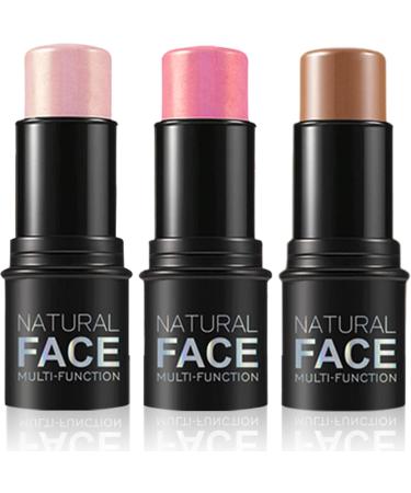 Contour Stick 3PCS Set Contouring Stick 3 Colors Waterproof Long Lasting Blush Stick Natural Finish Multipurpose Highlighter Makeup Stick for Cheeks Lips - Buy Online on GoSupps.com