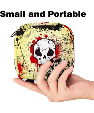 Portable Women's Binding-Up Bags | Grunge Skull Menstrual Cup & Tampon Pouches for Teens - Buy Online on GoSupps.com
