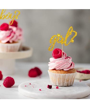24pcs - Boy Or Girl Cupcake Toppers Red & Black Glitter Baby Shower Cupcake Picks Heels Or Motorcycle/He Or She Cake Decorations for Gender Reveal/First Birthday Party - Buy Online on GoSupps.com