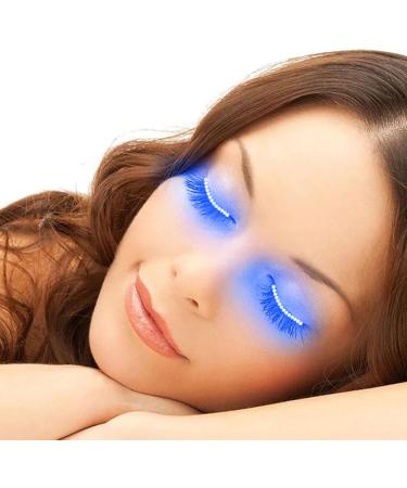 Qukaim LED False Eyelashes Light for Party Bars Nightclubs Halloween Luminous Glowing Makeup Strip Lashes Lamp Lightweight Stylish Reliable Yellow and Blue Options - Buy Online on GoSupps.com