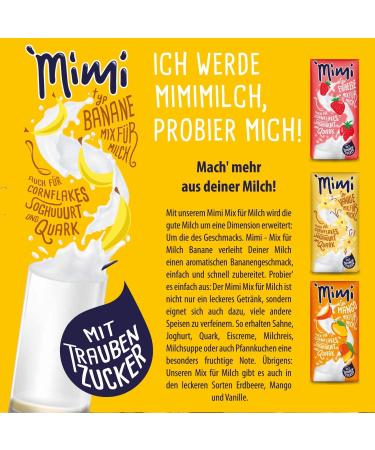 Mimi Milchmix Banana 6 x 400 g Powder Drink Canisters Milk Soluble with Banana Taste Hot and Cold Soluble Ideal for Leisur - Buy Online on GoSupps.com