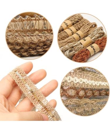 Jute Ribbon Lace Craft Ribbon - 9 Rolls, 18 Meters - Ideal for Crafts, Gifts, Parties, Holidays & Rustic Weddings - Multicolor - Buy Online on GoSupps.com