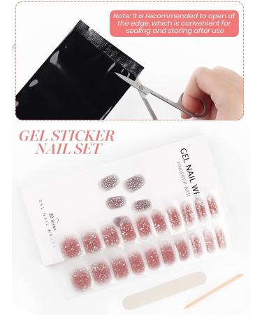 EBANKU 20pcs Nail Wraps Self Adhesive Gel Nail Stickers Nail Gel Polish Strips Full Wraps Nail Polish Stickers Cured Gel Nail Strips with Nail File and Stick (Pixie Dust) - Buy Online on GoSupps.com