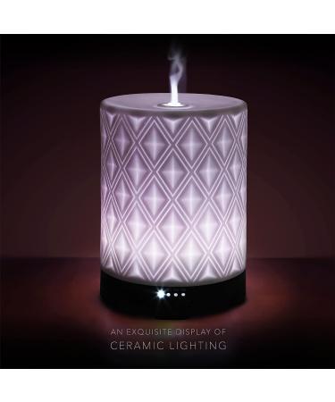 Large Room White Ceramic Essential Oil Diffuser - 250ml Aromatherapy Diffuser with 4 Timers, 7 Night Lights, and Auto Off Function - Ideal for Home Gift - Buy Online on GoSupps.com