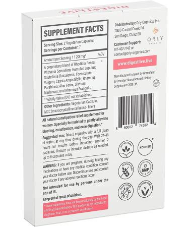 DigestLive Herbal Laxatives for Women - Natural Constipation Relief - 2 Week Supply - Colon Cleanse and Detox - Vegan, Gluten and GMO Free - 15 Count - Buy Online on GoSupps.com