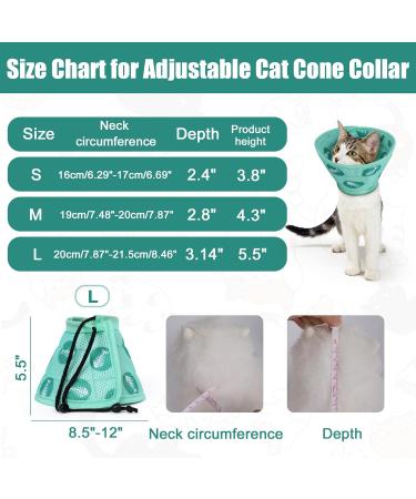 Deaguid Adjustable Cat Cone Collar Soft Large Foldable Cat Recovery Collars & Cones Elizabethan Pet Recovery Collar Cat and Small Dog for Surgery and Lnjuries (Green L) - Buy Online on GoSupps.com