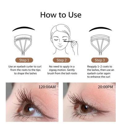 Mascara MakeUp Long Eyelash Mascara AntiSmudge Primer Thick Eyelashes Sweatproof for Sensitive Eyes Women for Performances Swimming Wedding Evening Brown - Buy Online on GoSupps.com
