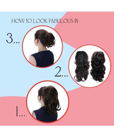 CAISHA 30cm Mia Braid Hairpiece - Voluminous Wavy Light Brown Grey Mix Extension with Cord Closure | International Shipping - Buy Online on GoSupps.com