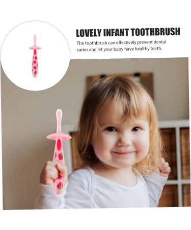iPetBoom Silicone Finger Toothbrush for Toddlers - Portable Baby Tooth Cleaning Tool & Bite Ring - Pink 1 Pack - Buy Online on GoSupps.com