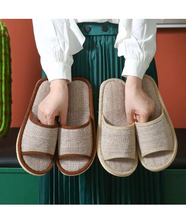 TECEYFEET 6 Pair Set Linen Slippers - Open Toe Bathing Pantolettes Slipproof Hotel & Spa Slippers for Men & Women (EU Size 30-43) - Buy Online on GoSupps.com