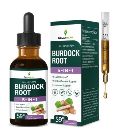 Burdock Root Organic Tincture for Liver Health Herbal Supplements with Dandelion Horsetail Extract for Liver Detox Cleanse Reishi & Licorice Tincture for Immune Support. 2oz Original 2 Fl Oz (Pack of 1)