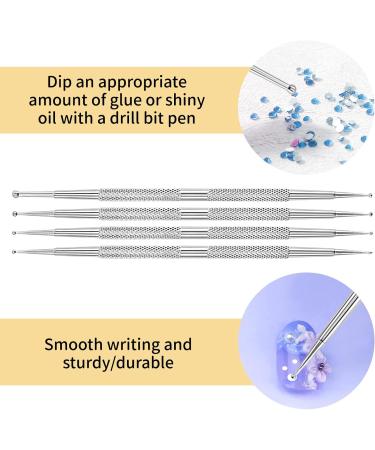 KMZ 4 Pcs Stainless Steel Nail Art Kit - Professional Ball End Dotting Pen & Brushes for Rhinestone & Polymer Clay Designs - Buy Online on GoSupps.com